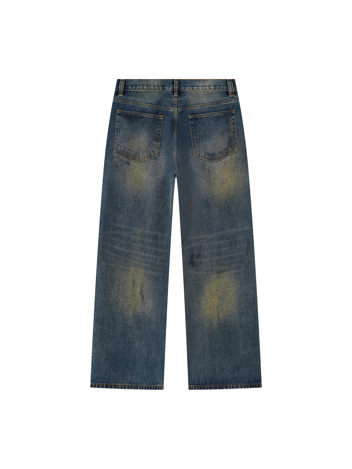 Men's Vintage Wash Wide Leg Denim Jeans