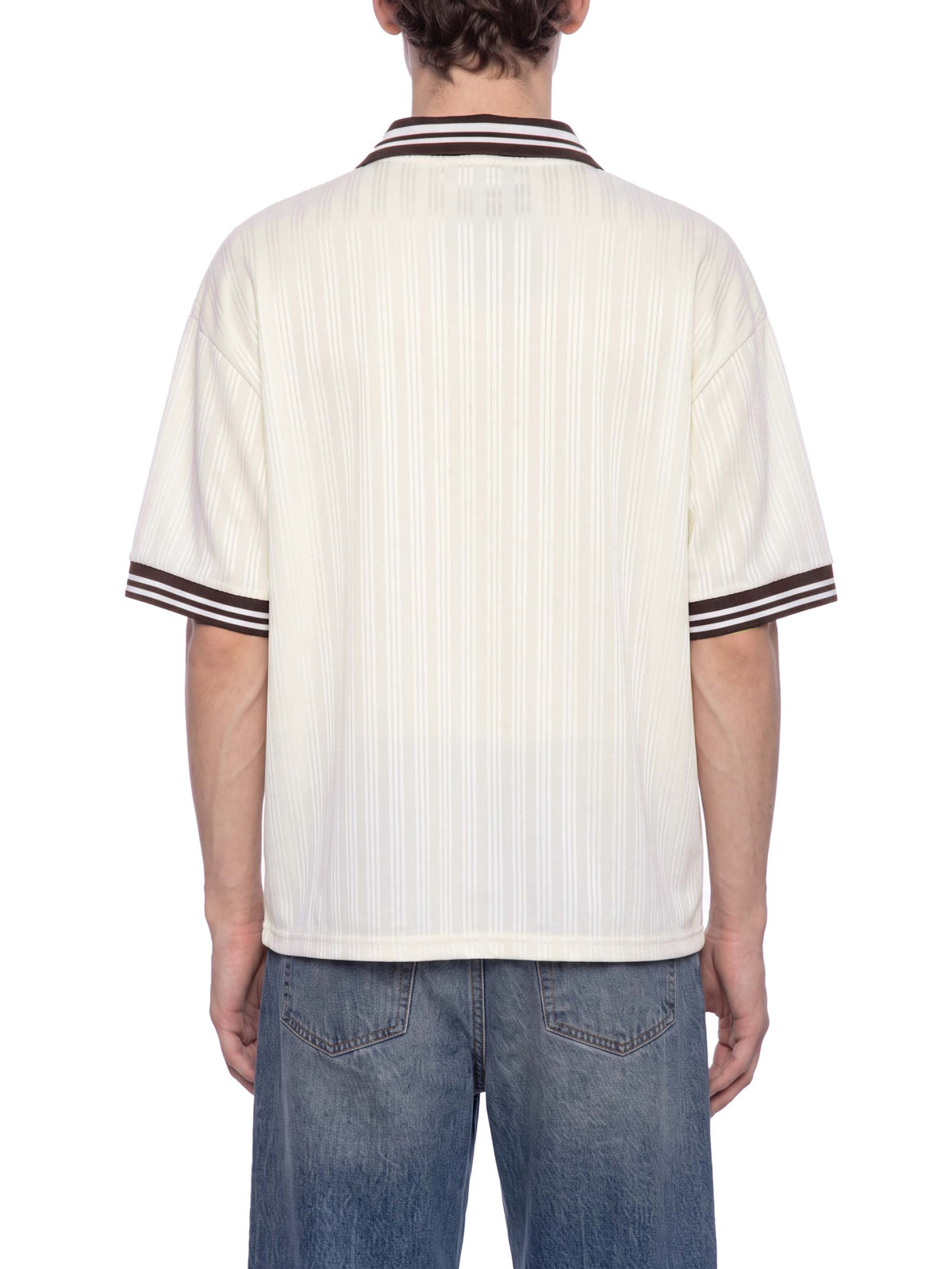 Contrast Stripes Polo Collar T-Shirt