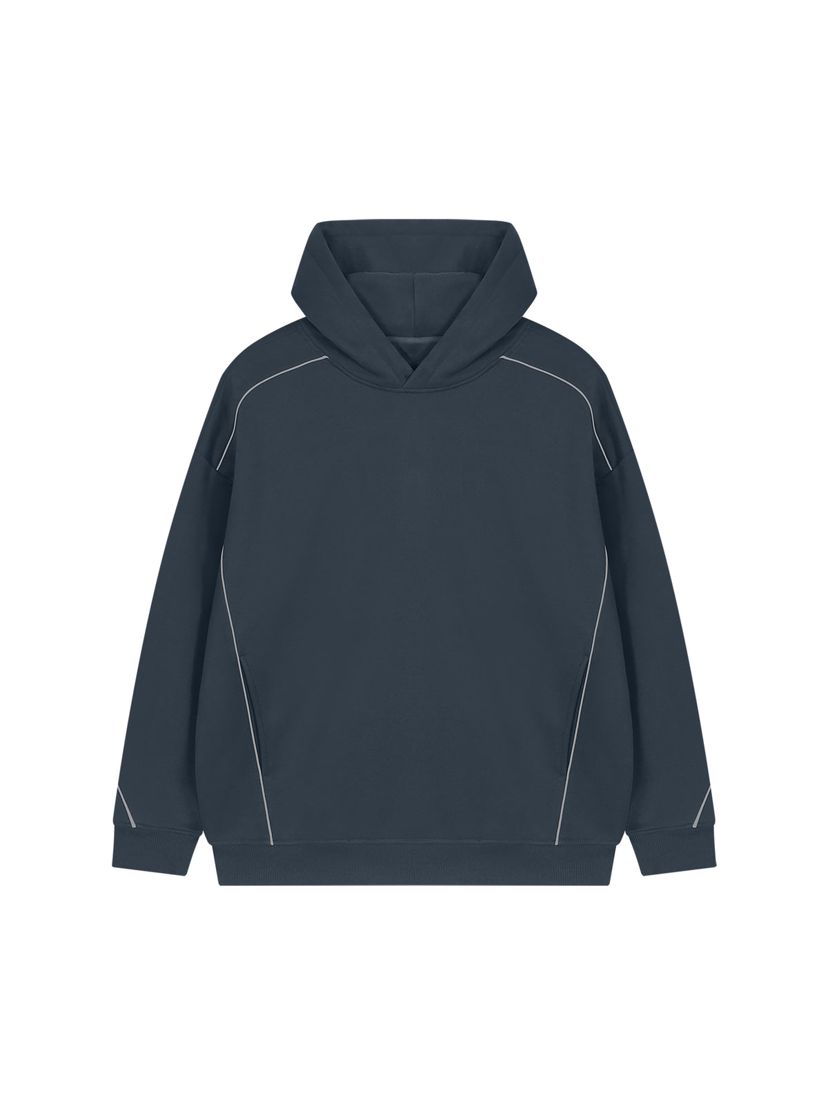 Unisex Oversized Piping Fleece Hoodie
