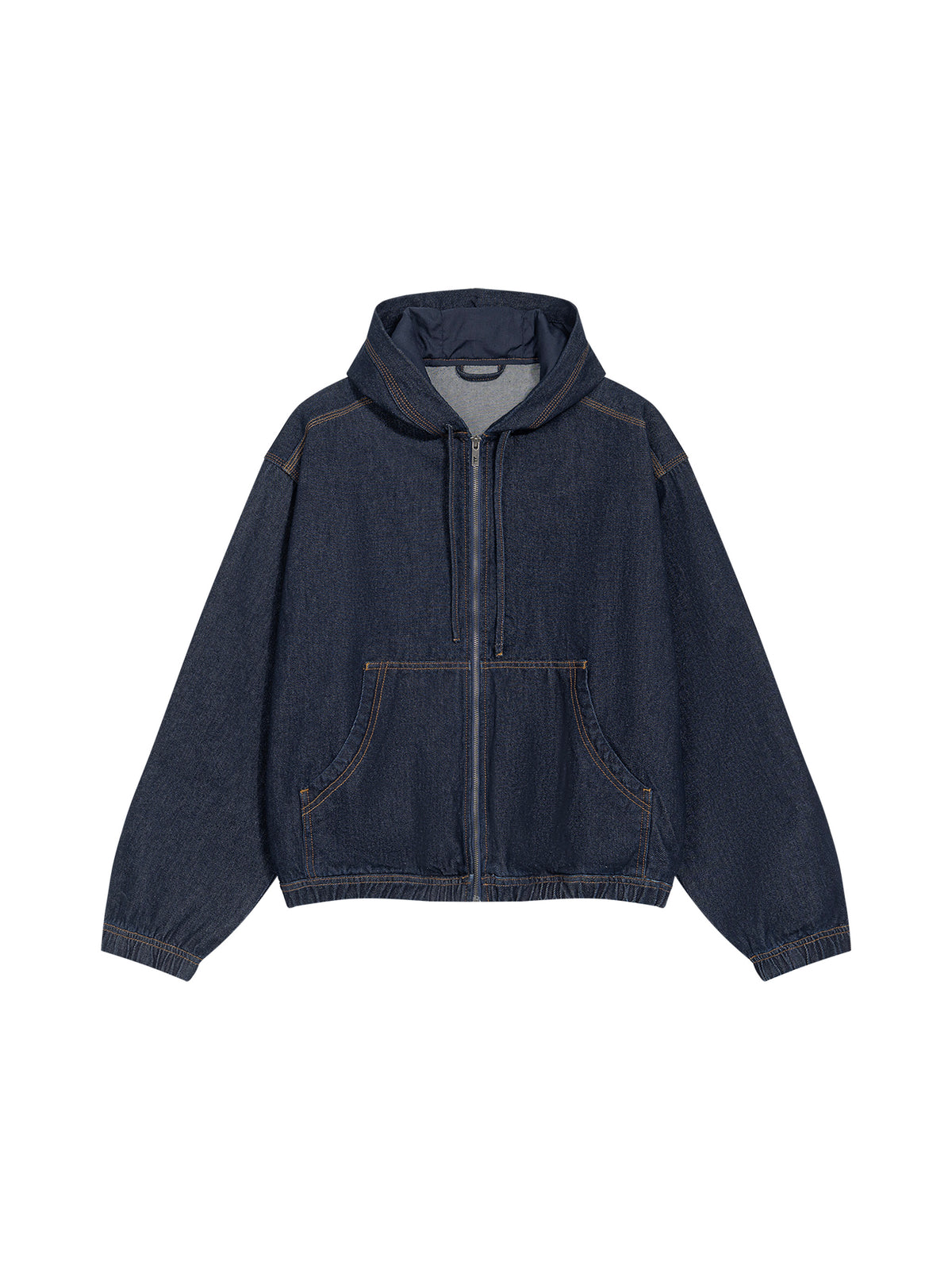 Men's Boxy Vintage Wash Hooded Denim Jacket