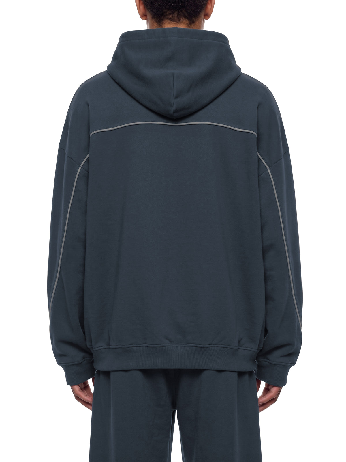 Unisex Oversized Piping Fleece Hoodie