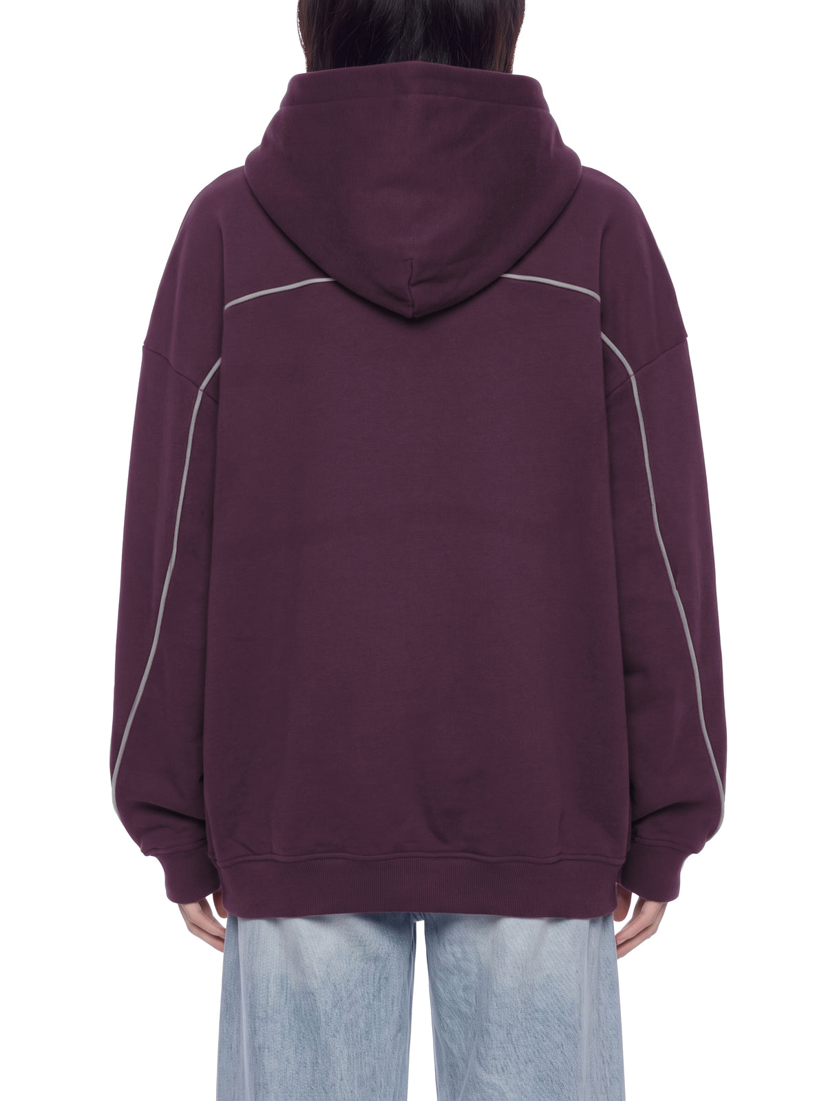 Unisex Oversized Piping Fleece Hoodie