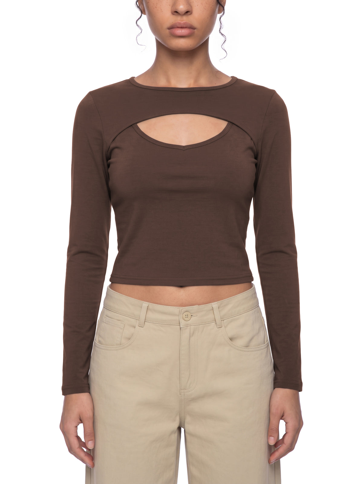 Women's Cutout Long Sleeve T-Shirt