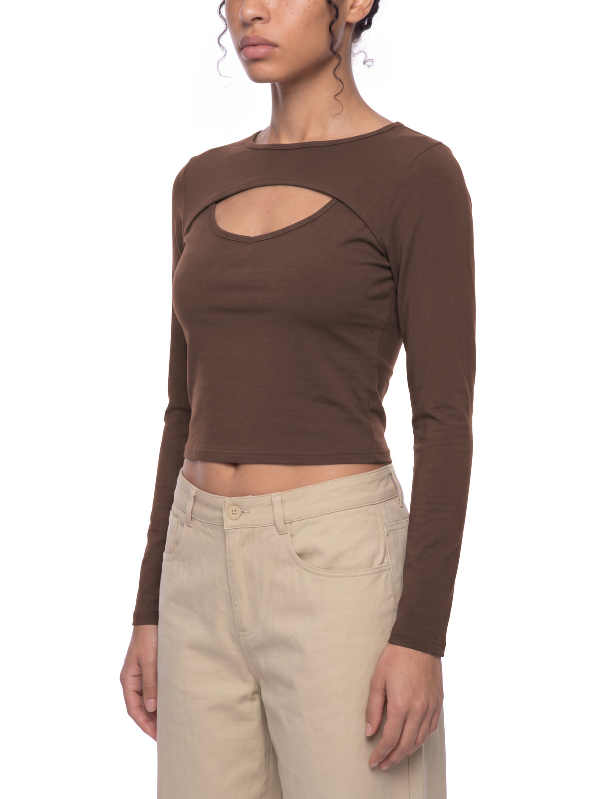 Women's Cutout Long Sleeve T-Shirt
